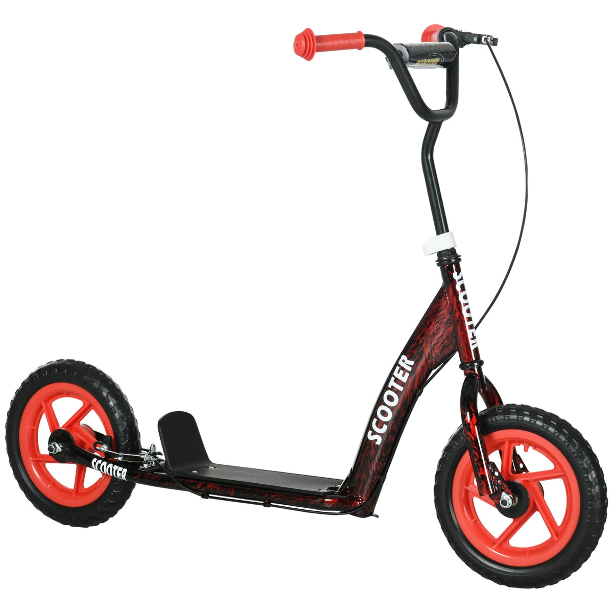 Trotinete Infantil Altura Regulável 6-12 Anos Rodas 30 cm Travão Traseiro Vermelho — foto 1