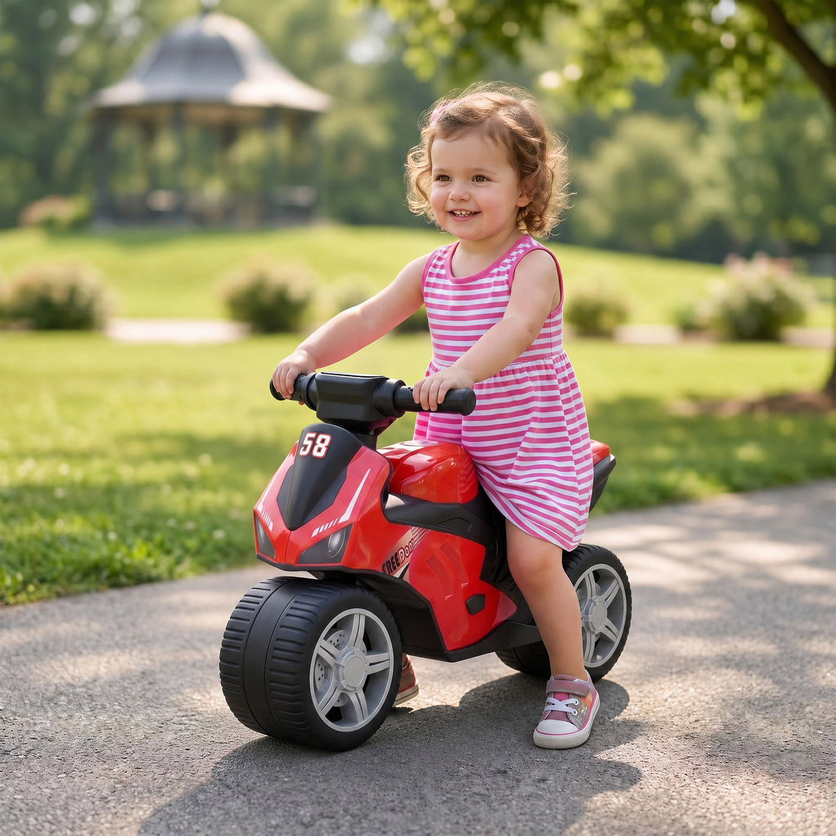 Bicicleta sem Pedais com Música para Crianças 18-36 Meses Vermelho — foto 2