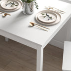 Conjunto de jantar 3 peças com mesa e cadeiras, madeira maciça, Branco — imagem 5