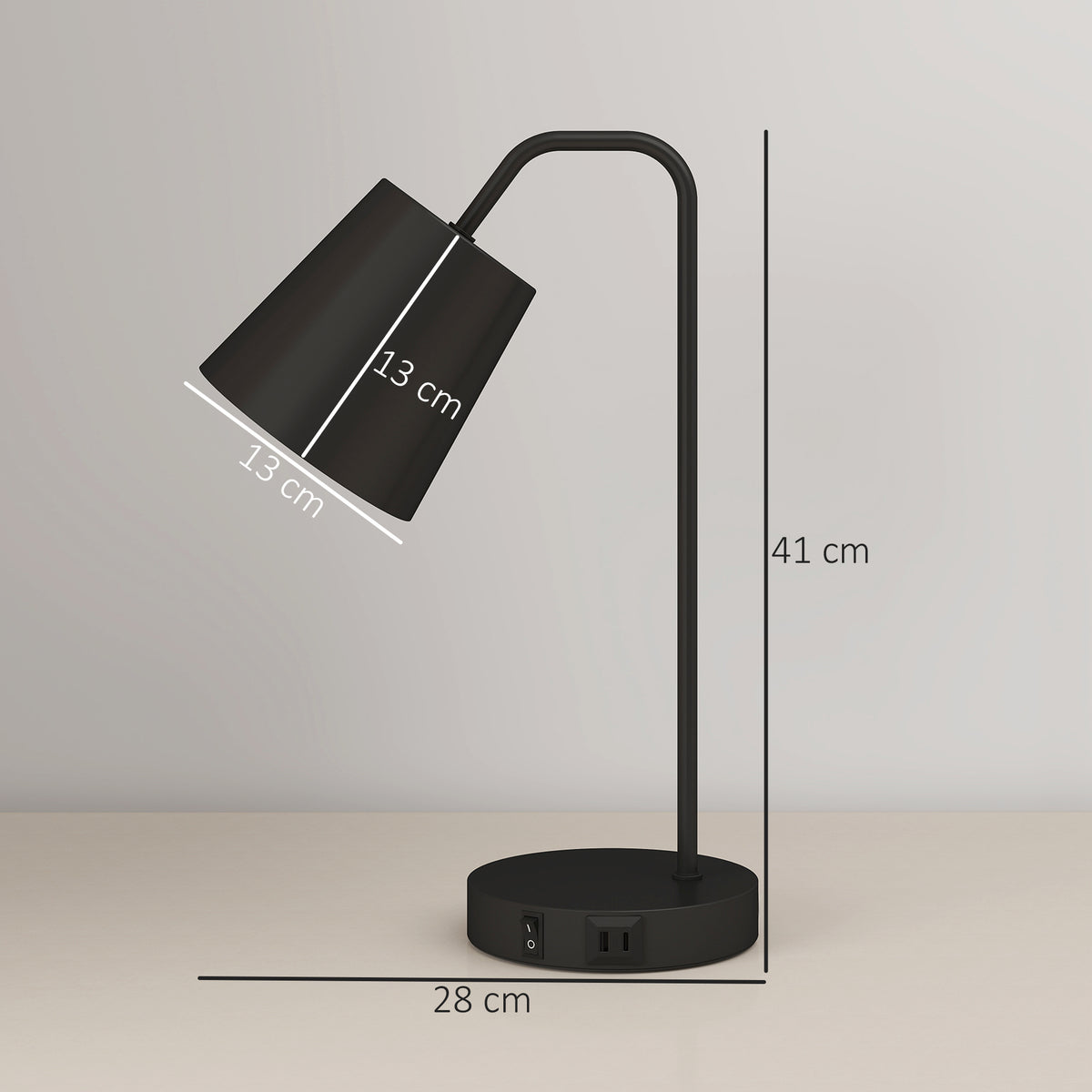 Conjunto de candeeiros de mesa, 2 peças, candeeiros modernos com portas USB-A e USB-C para Quarto, Sala & Escritório, Preto — foto 2