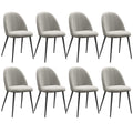 Conjunto de 8 Cadeiras de Sala de Jantar Modernas Cadeiras Estofadas em Veludo com Encosto Alto 50x52x83 cm Cinza — foto 1