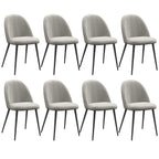 Conjunto de 8 Cadeiras de Sala de Jantar Modernas Cadeiras Estofadas em Veludo com Encosto Alto 50x52x83 cm Cinza — foto 1