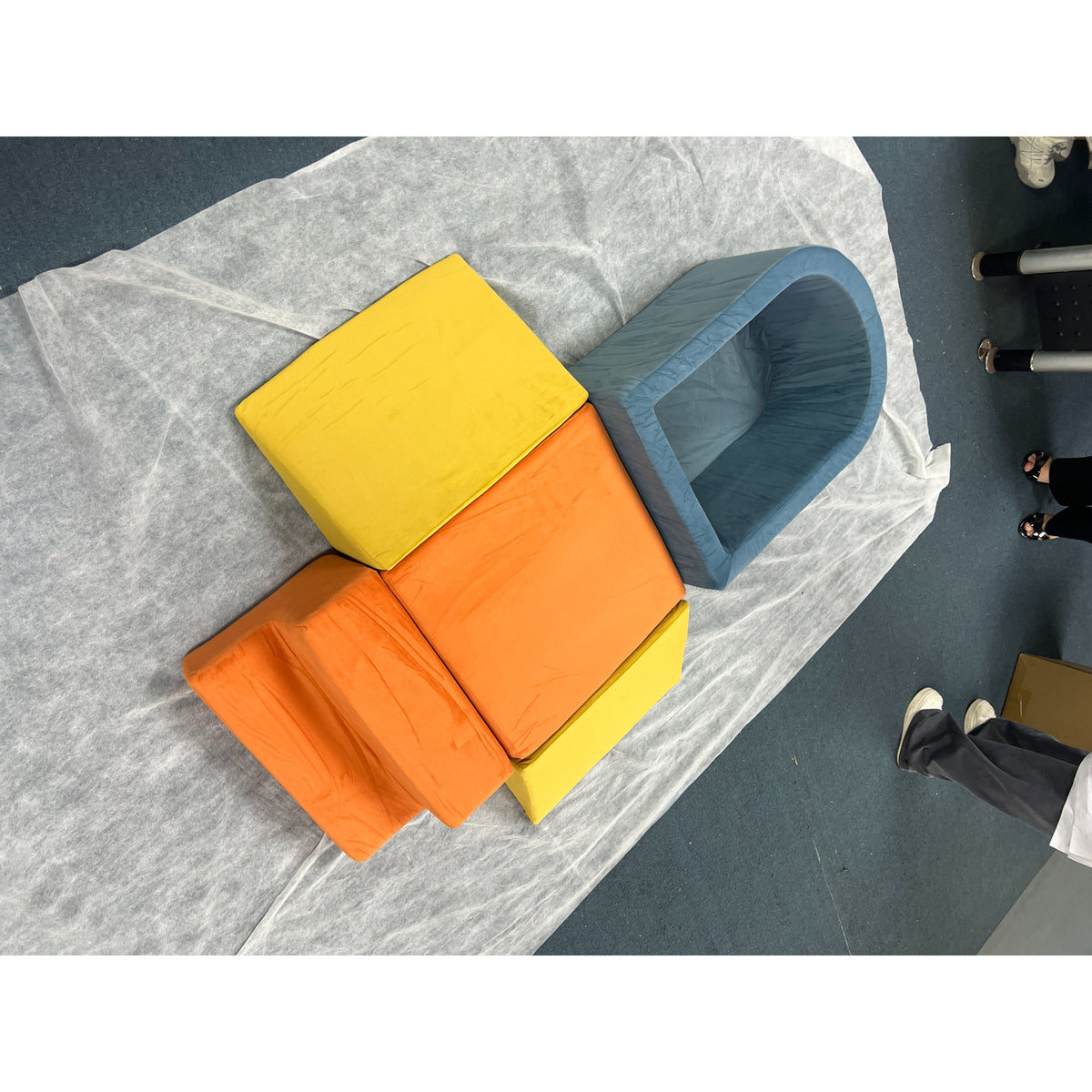 Percurso de Motricidade para Bebê 5PCS, Módulos de Espuma, Piscina de Bolinhas, Capa em Veludo Lavável, Multicolorido — foto 2
