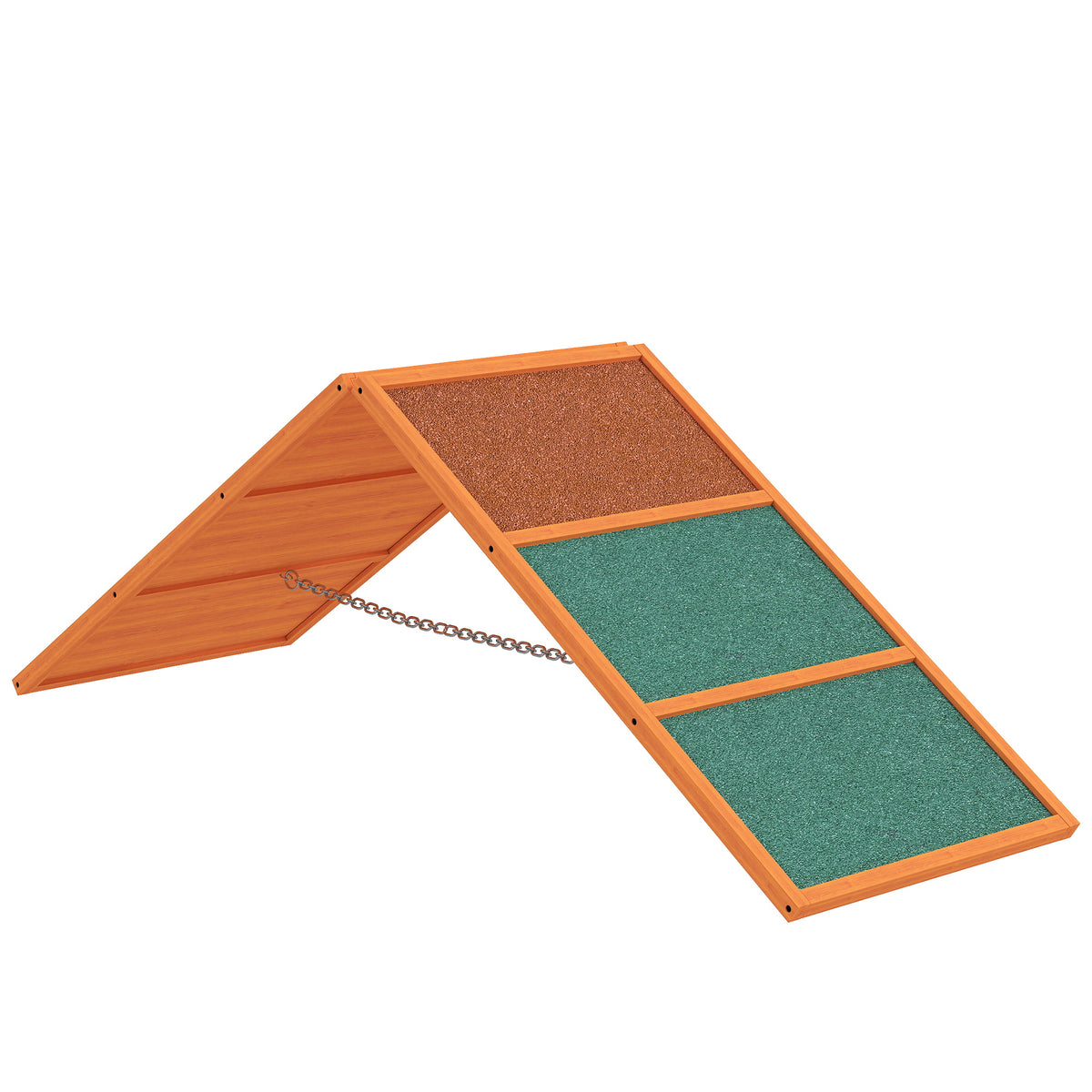 Rampa de agility para cães, dobrável, altura ajustável, antiderrapante, madeira de abeto, até 40 kg, 173 x 59 x 66 cm, Laranja/Verde — foto 1