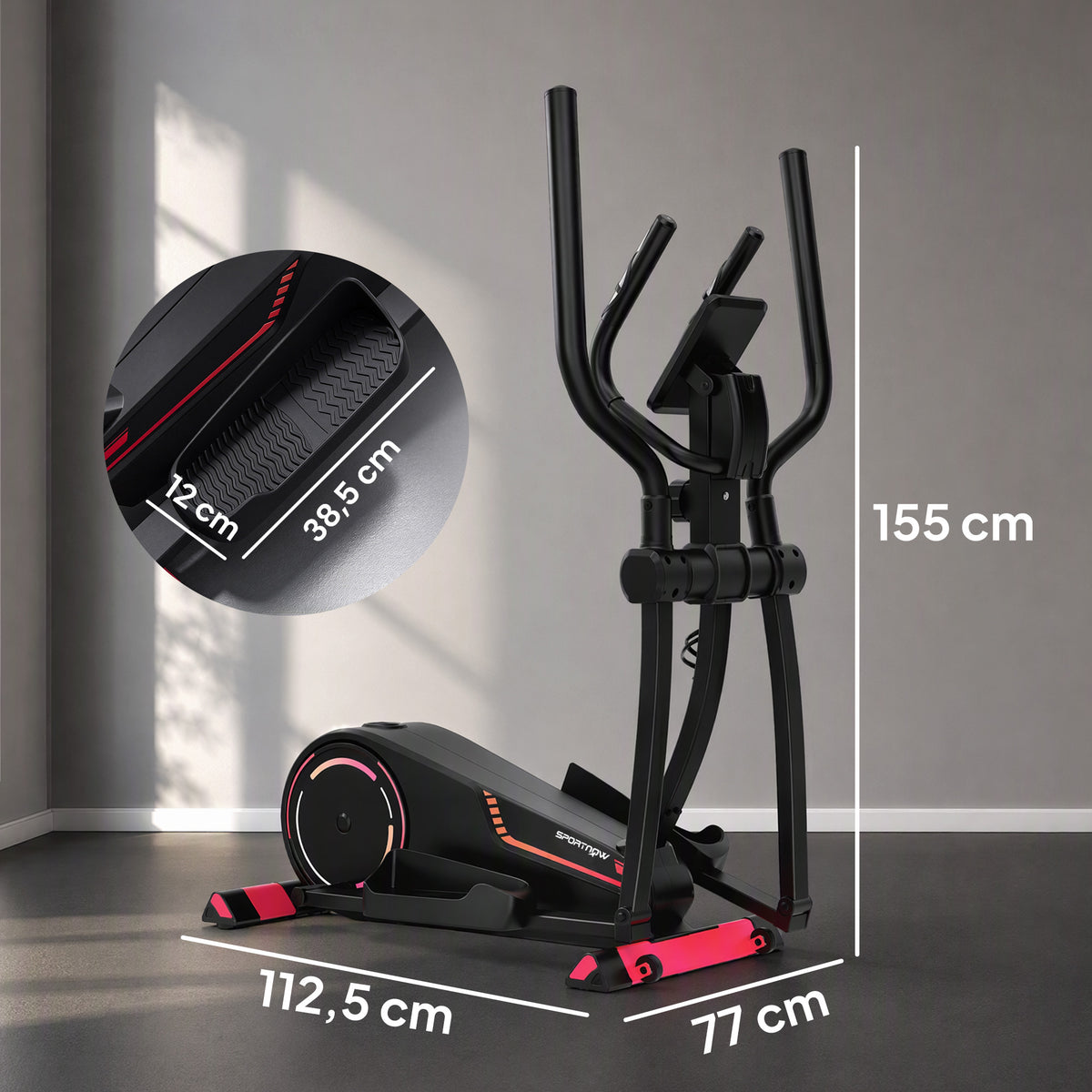 Bicicleta elíptica doméstica, resistência ajustável em 16 níveis, Bluetooth, compatível com apps — foto 2