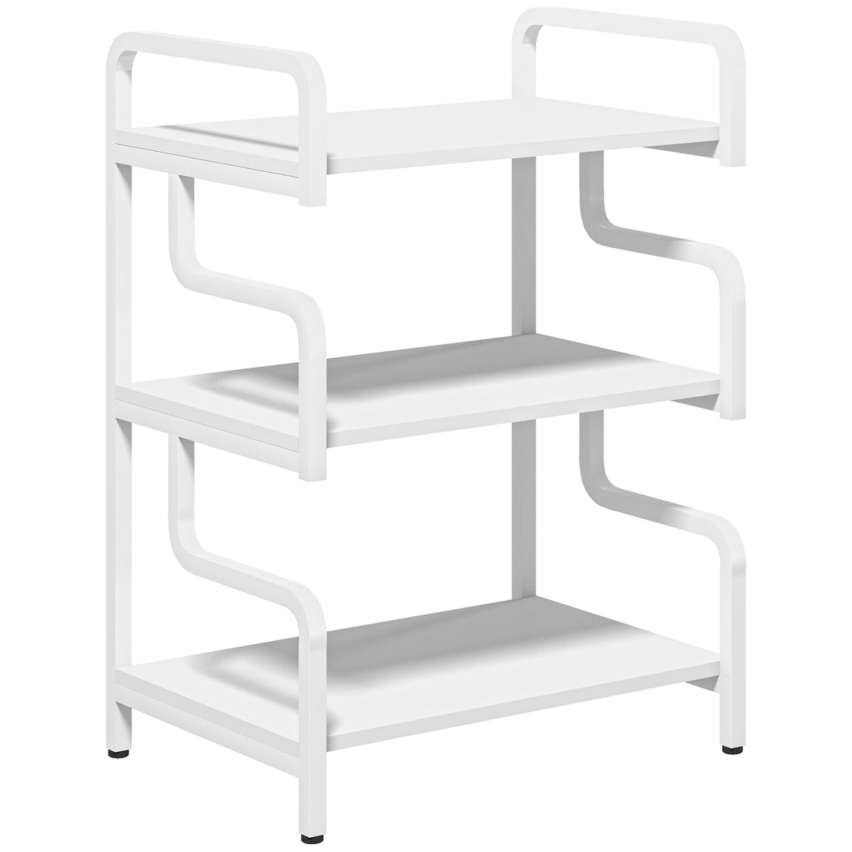 Suporte para Impressora de 3 Níveis com Estrutura em Aço e Estante de Arrumação para Escritório e Casa 55x40x77 cm Branco — foto 1