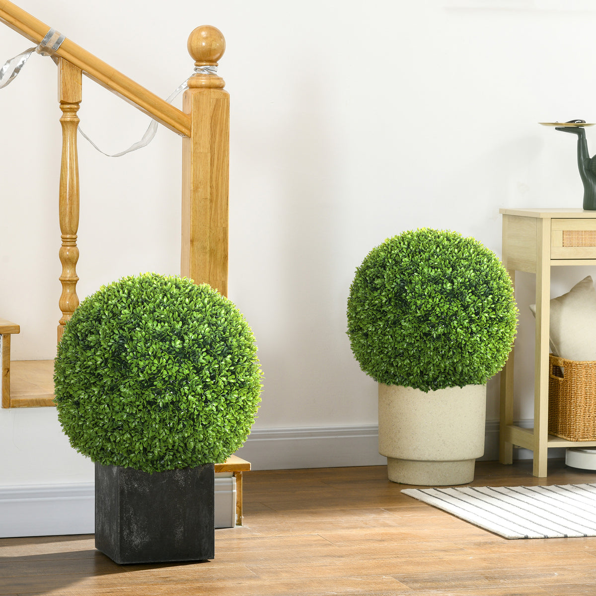 Conjunto de 2 Bolas de Buxo Artificial de 40 cm decoração para Interior ou Exterior Verde Escuro — imagem 7