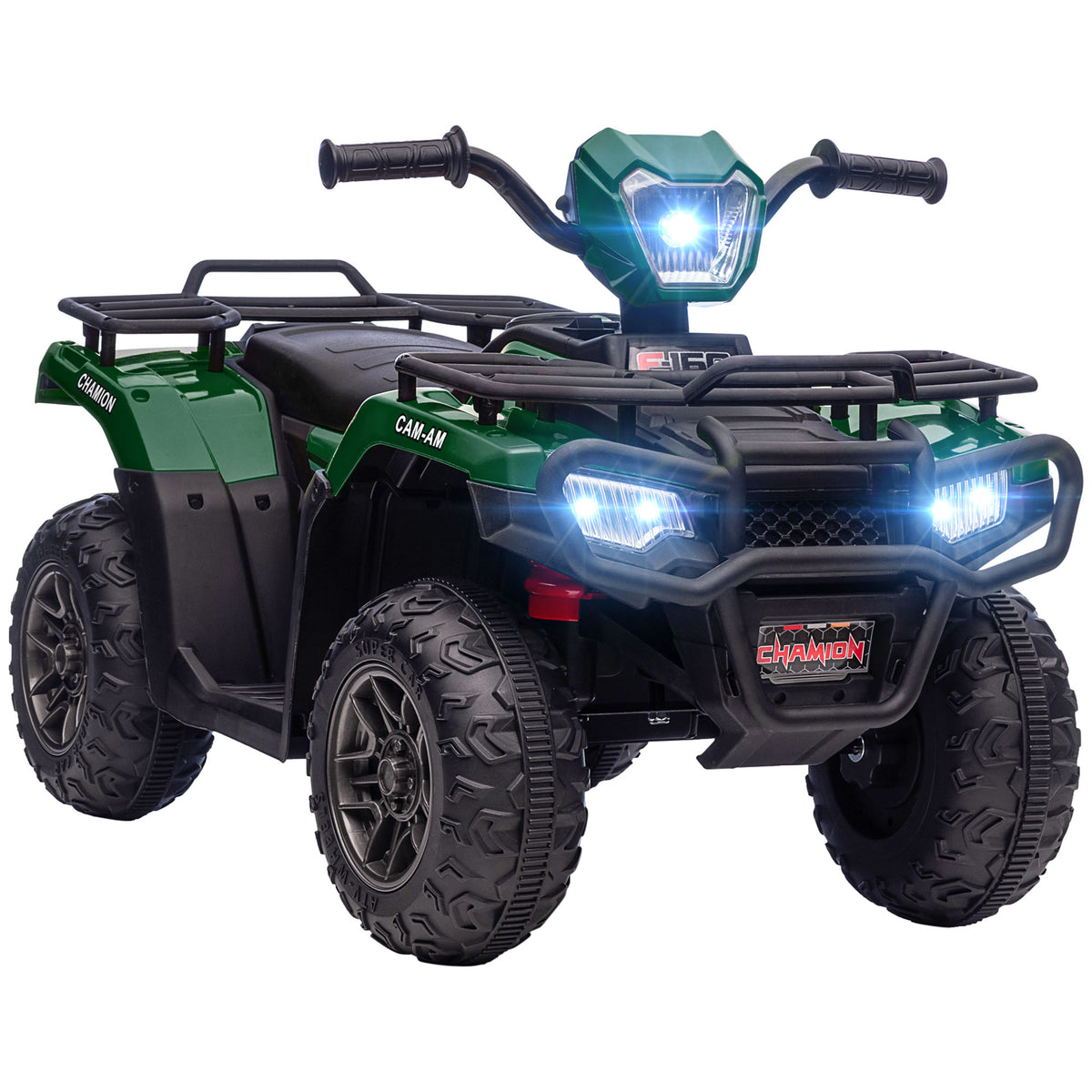 Quadriciclo Elétrico Criança 12V Carro Elétrico Crianças Motor Duplo Faróis e Música 88x45x50cm Verde — foto 1