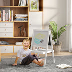 Cavalete quadro infantil 2 em 1 face quadro branco magnético e face quadro-negro a giz branco — imagem 8