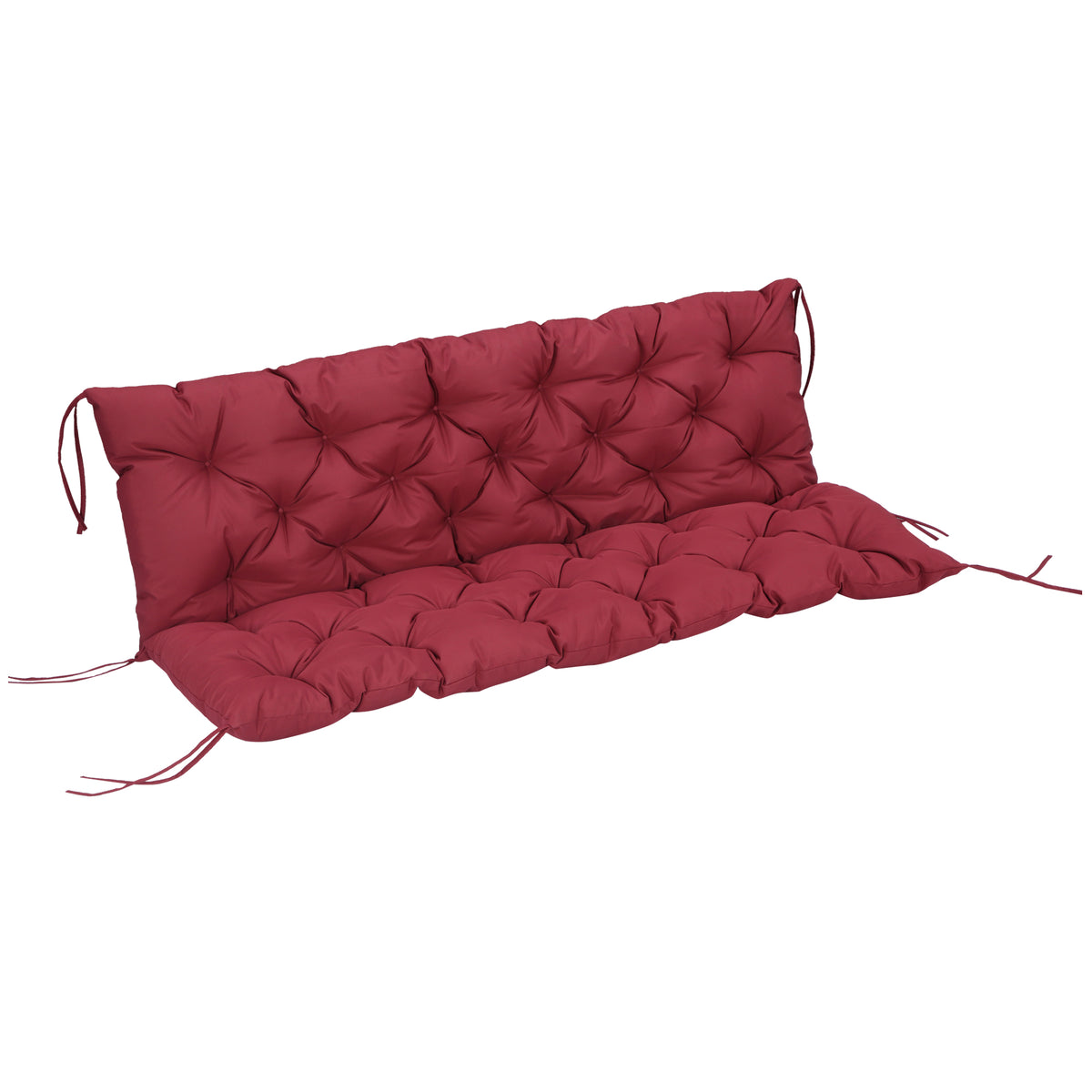 Almofada Colchão Assento Encosto para Banco de Jardim balanço sofá 3 Lugares Grande Conforto 150 x 98 x 8 cm Vermelho — foto 1